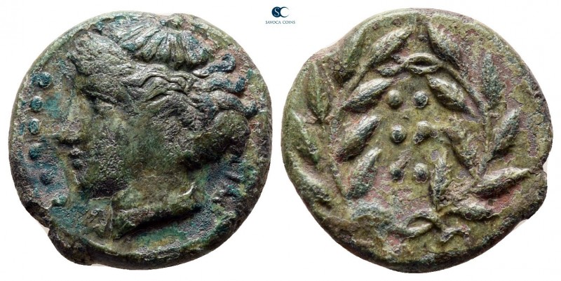 Sicily. Himera circa 415-409 BC. 
Hemilitron or Hexonkion Æ

14 mm, 3,61 g
...