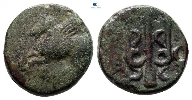 Corinthia. Corinth circa 345-340 BC. 
Bronze Æ

11 mm, 2,24 g



very fin...