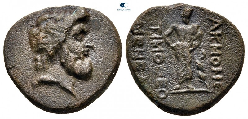 Phrygia. Akmoneia. ΤΙΜΟΘΕΟΥ ΜΕΝΕΛΑΟΥ (Timotheos, son of Menelaos), magistrate ci...