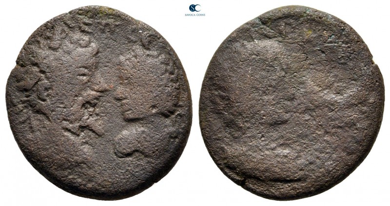 Mesopotamia. Carrhae. Septimius Severus with Caracalla AD 193-211. 
Bronze Æ
...