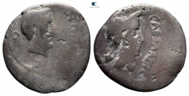 Mark Antony and Divus Julius Caesar 43 BC. Military mint traveling with Antony in Cisalpine Gaul. Denarius AR
