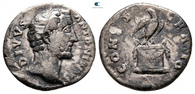 Divus Antoninus Pius AD 161. Rome
Denarius AR

17 mm, 2,73 g



nearly ve...