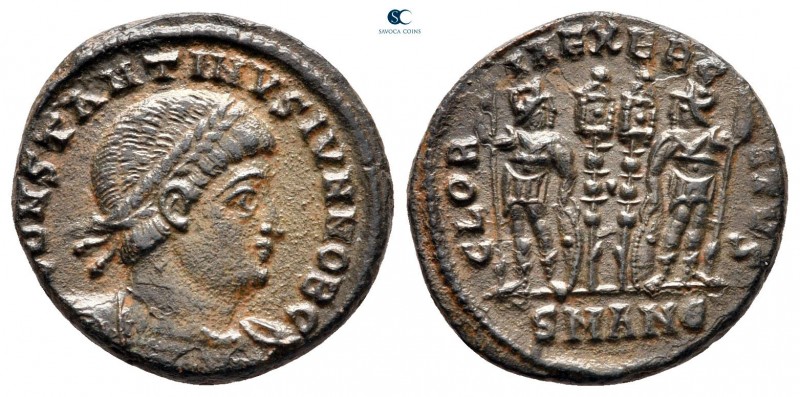 Constantine II, as Caesar AD 317-337. Antioch
Follis Æ

17 mm, 2,55 g



...