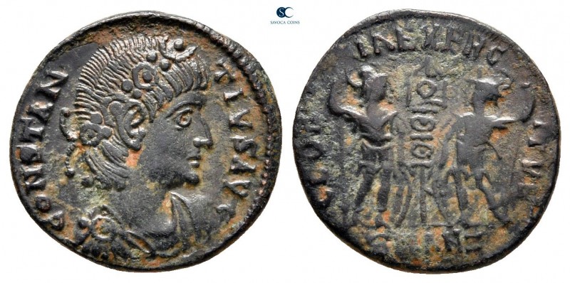 Constantius II AD 337-361. Antioch
Nummus Æ

14 mm, 1,44 g



very fine