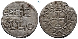 Charles le Simple (the Simple). As Charles IV, King of West Francia AD 898-922. Metalo (Melle) mint. Denier AR