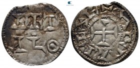 Charles le Simple (the Simple). As Charles IV, King of West Francia AD 898-922. Metalo (Melle) mint. Denier AR