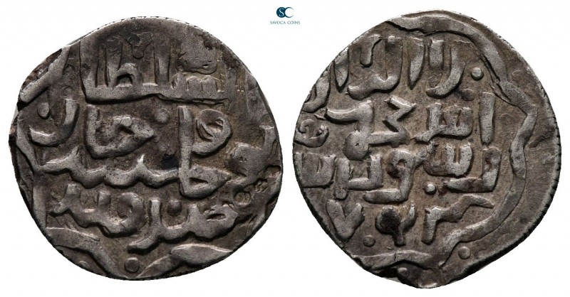 Abd Allah AH 1361-1370. AH 762-771. Orda mint
Dirham AR

14 mm, 1,11 g


...