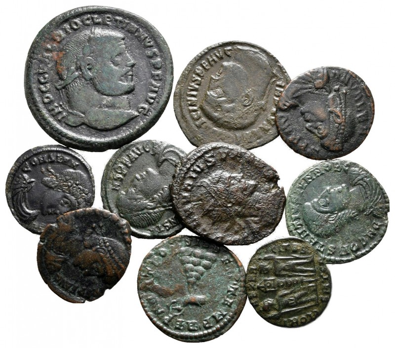 Lot of ca. 10 roman bronze coins / SOLD AS SEEN, NO RETURN!

very fine