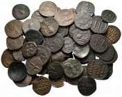 Lot of ca. 63 byzantine bronze coins / SOLD AS SEEN, NO RETURN!very fine