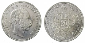 Austria. Francesco Giuseppe I. 20 kreuzer 1868 Ag 0.500 gr. 2,66. KM#2212 SPL