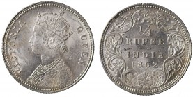 India British. Victoria. 1/4 Rupee 1862 Ag gr. 2,88 KM#470 qFDC