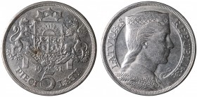 Lettonia. 5 lati 1931 Ag gr. 25 qSPL