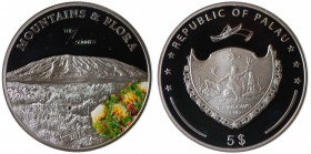 Palau. 5 Dollars 2010 (Kilimanjaro). AG 0,925 gr. 20 mm 38,6 Proof