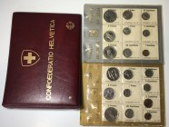Switzerland. Set coins 1974 e 1975 in piccolo raccoglitore ad anelli.