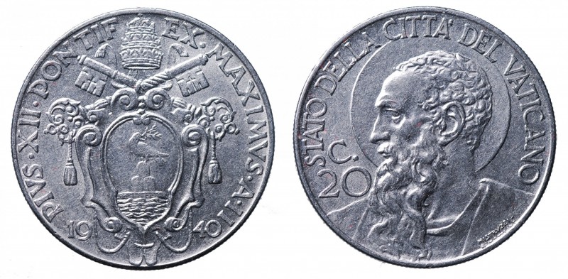 Vaticano. Pio XII. 20 centesimi 1940 FDC