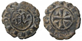 Brindisi. Manfredi 1258-1266. Denaro monogramma AP. Mi gr. 0,80