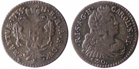 Mantova. Carlo VI d'Asburgo. 1 lira 1735 aquila bicipite. Mi gr. 3,86 mm 26,9. Bignotti 2. mBB