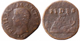Mantova. Federico II Gonzaga (1519-1530). Quattrino Monte Olimpo FE II M MANTVAE IIIII. AE gr. 1,74 mm 15,9. Bignotti 52. qBB