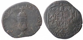 Mantova. Vincenzo I Gonzaga (1587-1612). Grosso con reliquiario, Variante IES anziché IHESV. Mi gr. 1,14 mm 23. Bignotti 46; CNI 109/131. mMB