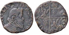 Milano. Filippo III (1598-1621). Quattrino AE gr. 2,19. rif.Crippa 24. MB-BB