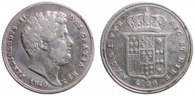 Regno delle due Sicilie. Napoli. Ferdinando II di Borbone 20 grana 1840. AG gr. 4,58 rif.Magliocca 606 R2 BB