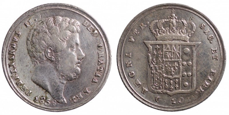 Regno delle due Sicilie. Napoli. Ferdinando II di Borbone 20 grana 1856. AG gr. ...