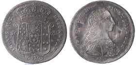Regno di Napoli. Carlo di Borbone (1734-1759). Piastra da 120 grana 1753. AG gr.24,97 mm rif. Magliocca 143. BB+ *bulinata