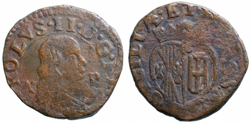 Regno di Napoli. Carlo II (1674-1700). Grano. AE gr. 8,53 MB-BB