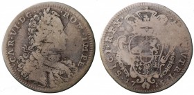 Regno di Napoli. Carlo VI d'Asburgo (1711-1734). Tarì 1715 sigle MF/A AG gr. 3,80 MB