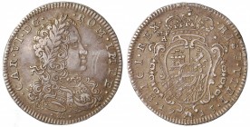 Regno di Napoli. Carlo VI d'Asburgo (1711-1734). Tarì 1715 sigle MF/A AG gr. 4,38 BB