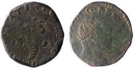 Regno di Napoli. Filippo II (1554-1598). Tornese 1592 AE gr. 8,38 MB-BB