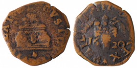 Regno di Napoli. Filippo III (1598-1621) Tornese 1620. AE gr.2,88 MB-BB