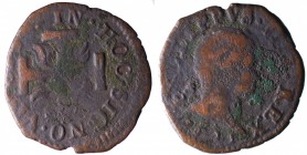 Regno di Napoli. Filippo IV (1621-1665) 3 Cavalli 1625. AE gr.2,06 MB
