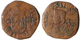 Regno di Napoli. Filippo IV (1621-1665) Grano 1636. AE gr.10,14 qBB