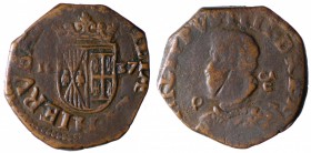 Regno di Napoli. Filippo IV (1621-1665) Grano 1637. AE gr.10,16 qBB