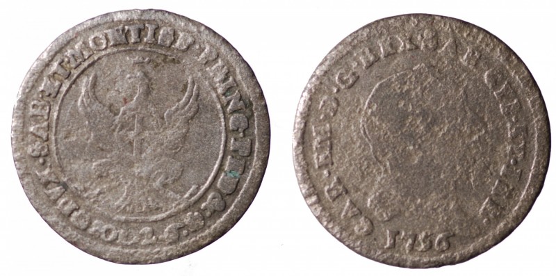 Savoia. Carlo Emanuele III. 2,6 soldi 1756 gr. 2,16