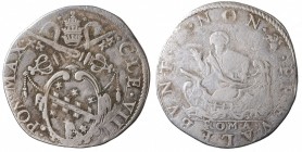 Clemente VIII (1592-1605). Testone Ag gr. 9,00 mm 31. MIR 1433 raro