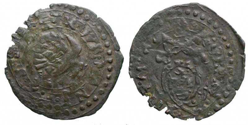 Gregorio XIII (1572-1585). Fano. Quattrino AE gr. 0,53 *ribattuto