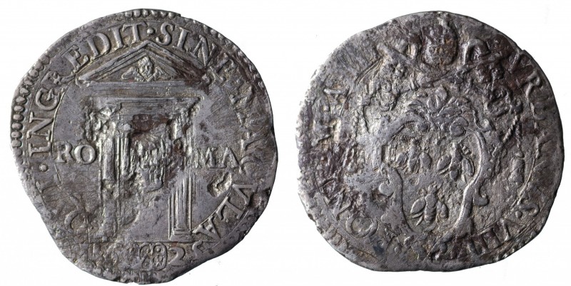 Urbano VIII (1623-1644). Roma, giulio con porta santa, giubileo 1625. AG gr.2,80...