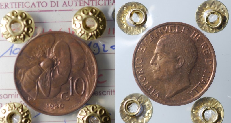 Vittorio Emanuele III. 10 centesimi 1920 periziata Marcoccia FDC