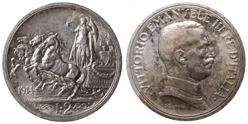 Vittorio Emanuele III. 2 lire 1914 AG mSPL