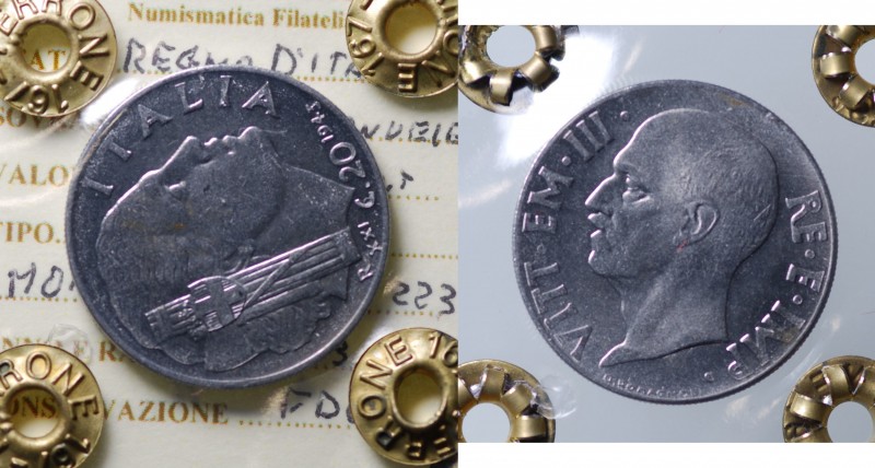 Vittorio Emanuele III. 20 centesimi 1943 FDC periziata perrone