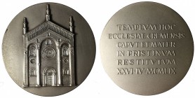 Cremona. Medaglia restauro cattedrale 1959. AE argentato gr. 56,4 mm 50,5
