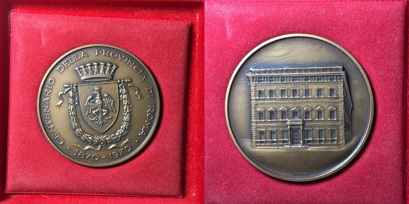 Roma. Medaglia Centenario della Provincia di Roma 1870-1970. AE gr. 87 mm 59.