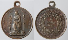 Roma. Medaglia Trinità dei Monti 1849. AE gr. 6,22 mm 25 OPUS Cerbara