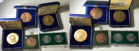 IPZS. Lotto di 4 medaglie in bronzo più 2 medaglie Germania Mondiali di calcio 1974