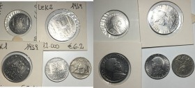 Regno d'Italia. Albania. Vittorio Emanuele III Lotto di 4 monete. Conservazioni SPL-FDC + 1/4 Leku 1927 Roma MB.