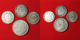 Stato Pontificio. Pio IX. Lotto di 4 monete in AG