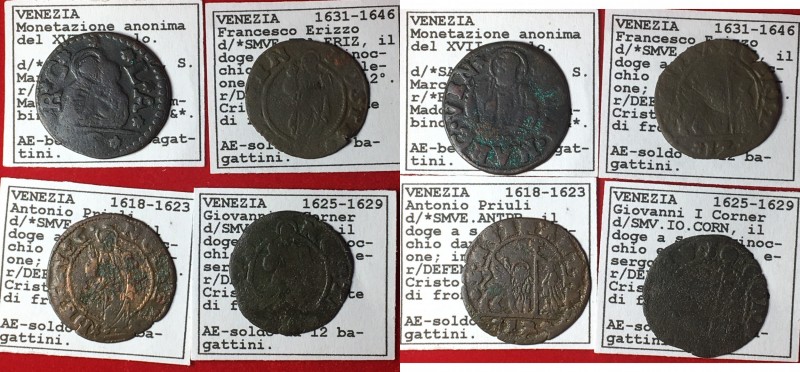 Zecche Italiane. Venezia. Lotto di 4 monete catalogate (6 bagattini monetazione ...