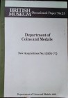 AA. VV. – British Museum Occasional Paper no. 25. Department of coins and medals. New acquisitions no. 1 (1976-1977). London, 1981. pp. 151, pl. 42 b/...